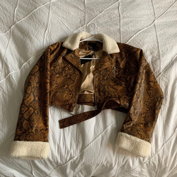 Crop snakeskin jacket - Picture 3 of 4